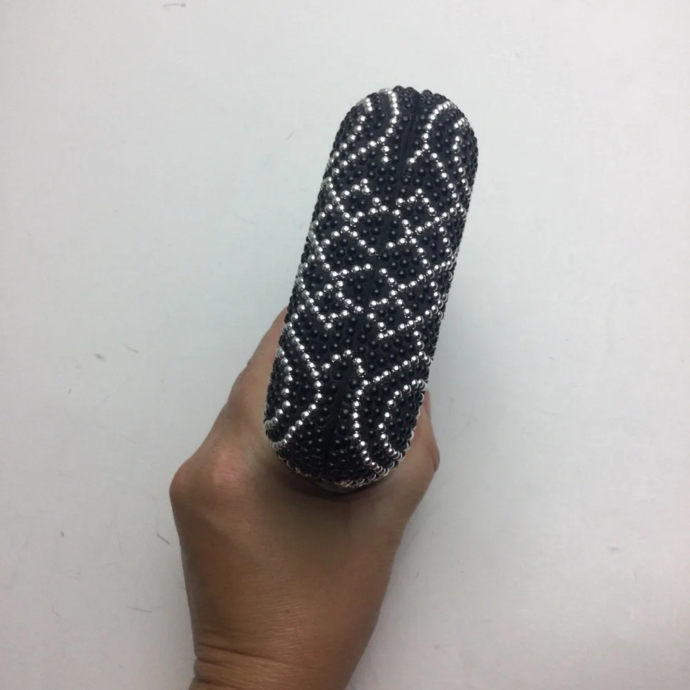 NWT INC Party Art Deco Rhinestone Embellished Covered Miniaudiere Clutch